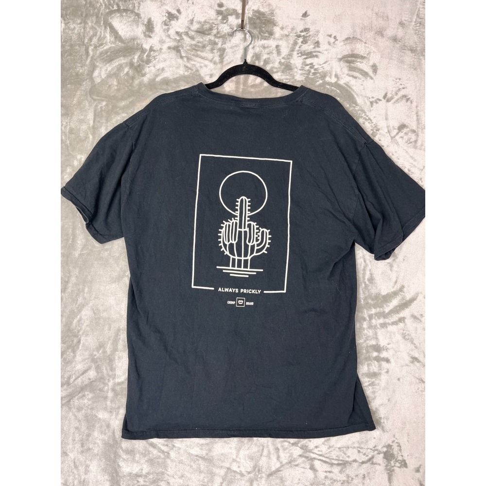 CHOMP CACTUS MIDDLE‎ FINGER ALWAYS PRICKLY GRAPHIC TEE BLACK SIZE LARGE